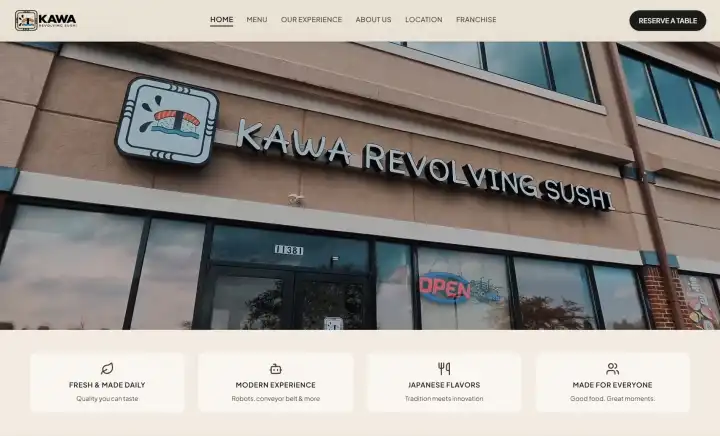 Website & Menu Katalog KAWA Revolving Sushi - CODELEKTIV